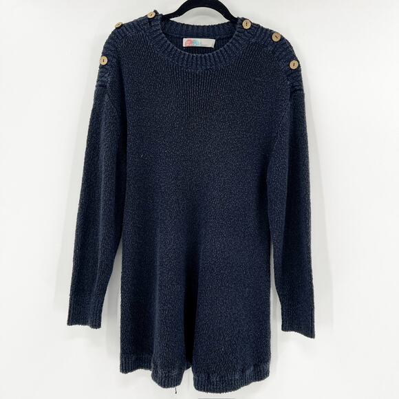 Free People Navy Blue Knit Forever Sweater Long‎ Sleeve Romper S - Picture 2 of 7